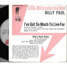 BILLY PAUL - I´ve got so much to live for   ***Promo***